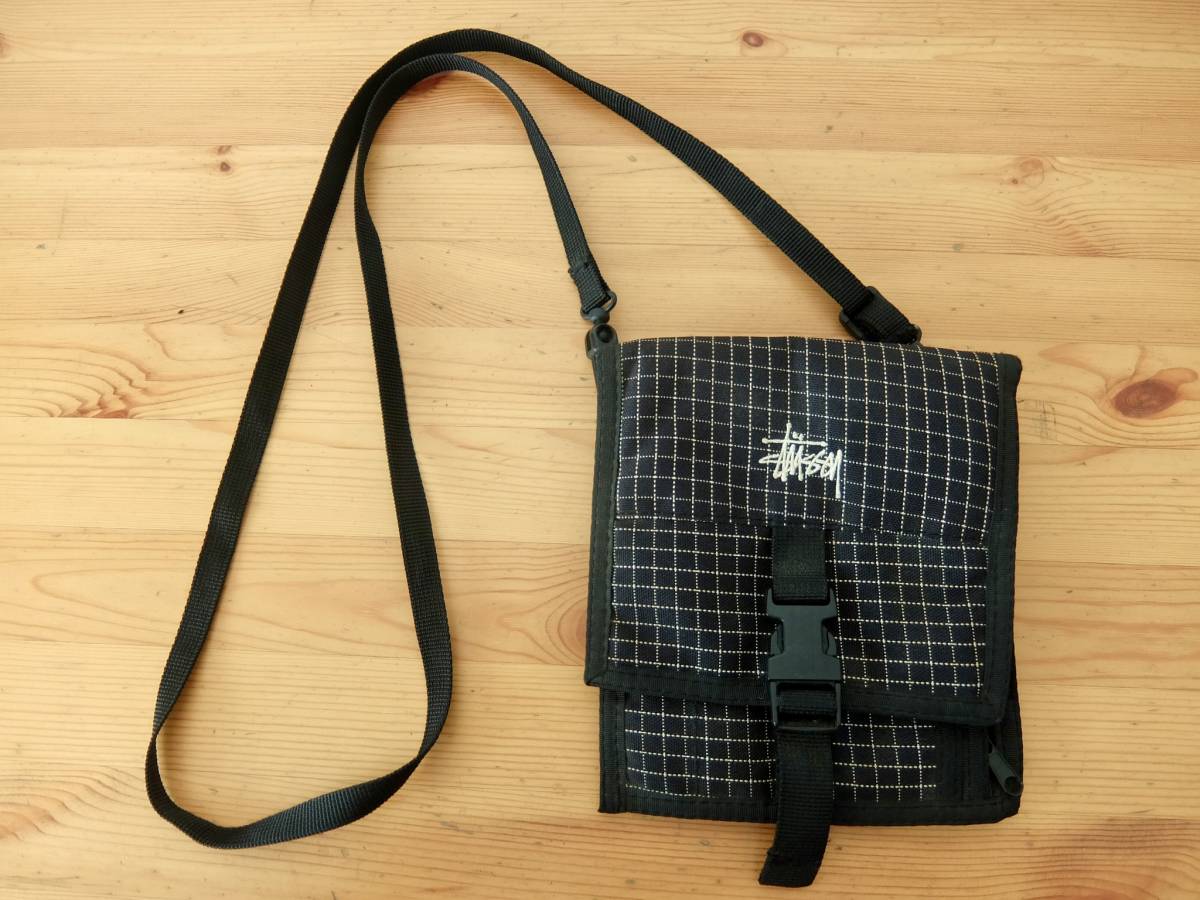 90s stussy ステューシー ウォレット ポーチ オールドステューシー 黒 即決あり！