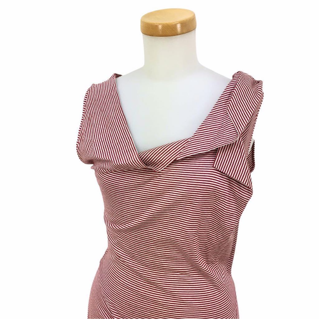 H347 イタリア製 Vivienne Westwood ヴィヴィアン レッドレーベル ノースリ ラップ タイト デザイン ワンピース 赤系 ボーダー 膝下 M ワンピース 売買されたオークション情報 Yahooの商品情報をアーカイブ公開 オークファン Aucfan Com