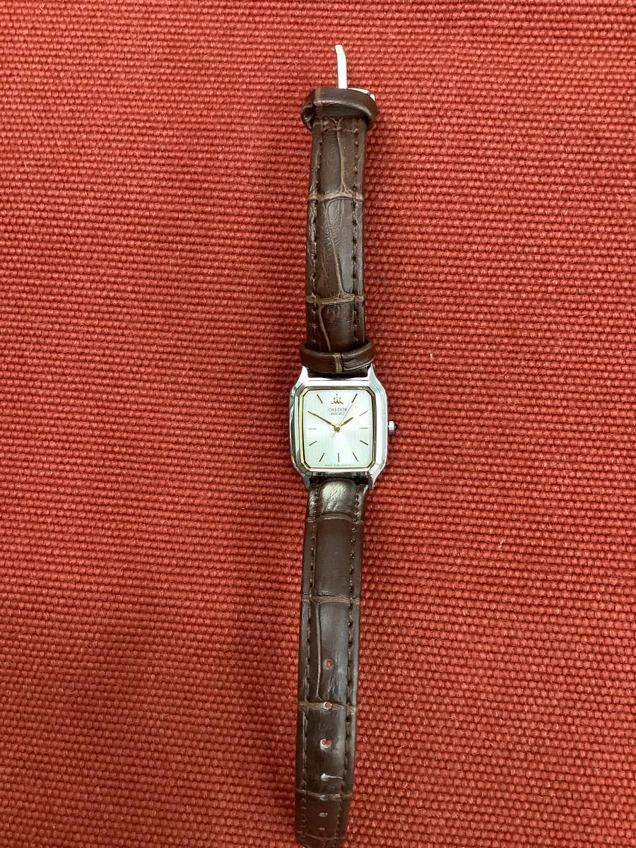 ③電池交換済 SEIKO セイコー QZ クレドール 4J81-5020 シルバー文字盤 