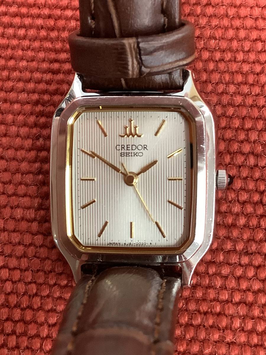 ③電池交換済 SEIKO セイコー QZ クレドール 4J81-5020 シルバー文字盤 