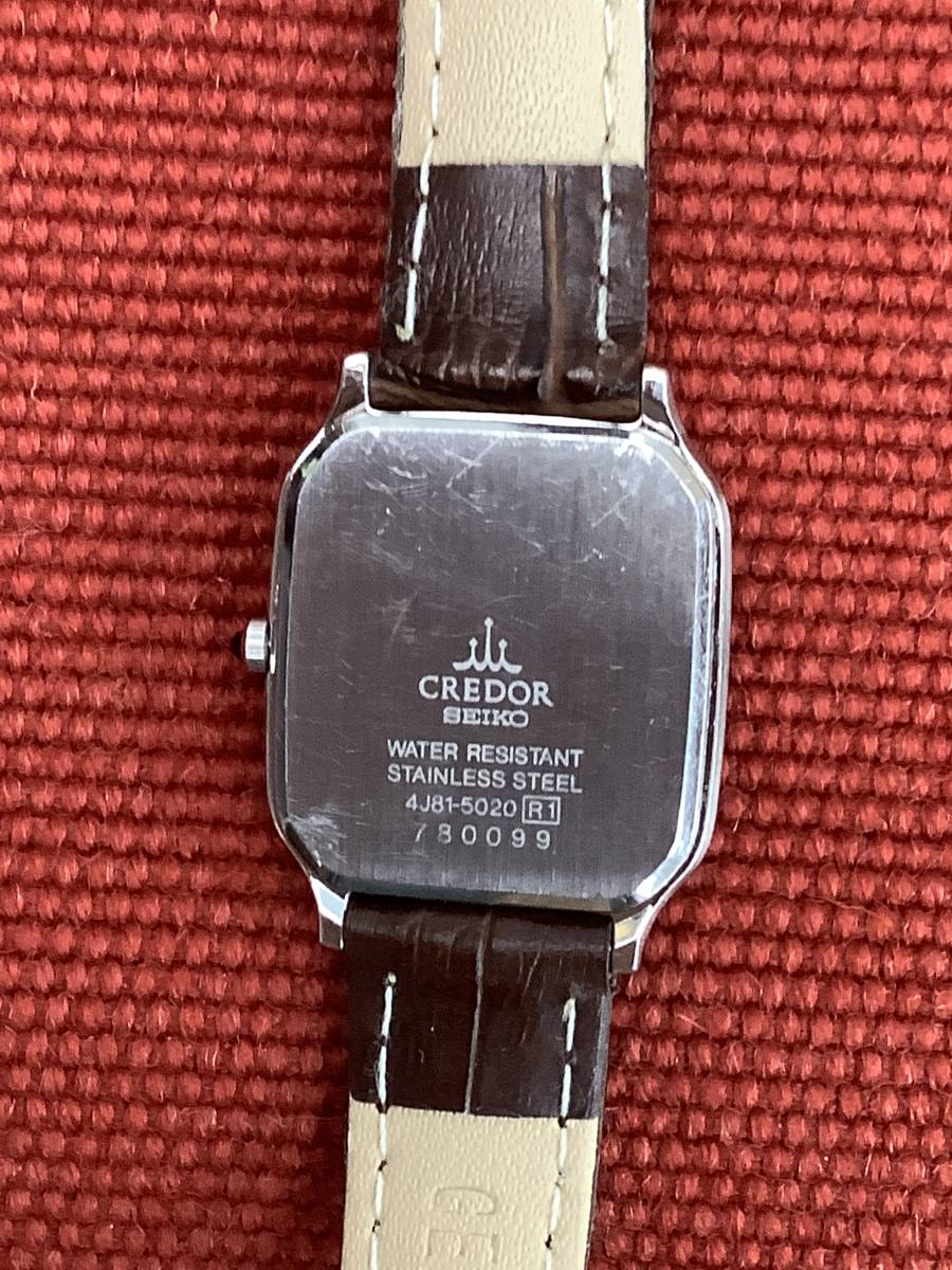 ③電池交換済 SEIKO セイコー QZ クレドール 4J81-5020 シルバー文字盤 