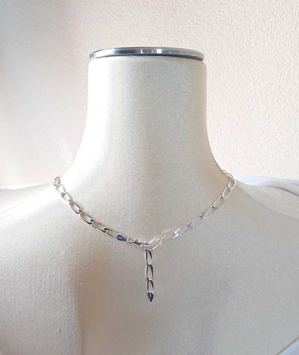 4804 SILVER925 ITALY 6面カット 喜平フィガロチェーン45cm/5mm 