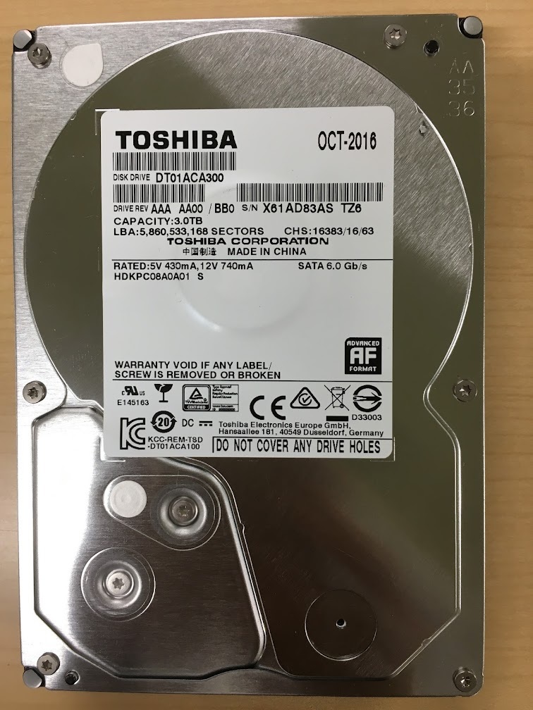 Toshiba Hard 3TB SATA P300 東芝 8TB Desktop 3.5 7200rpm Drive HDD