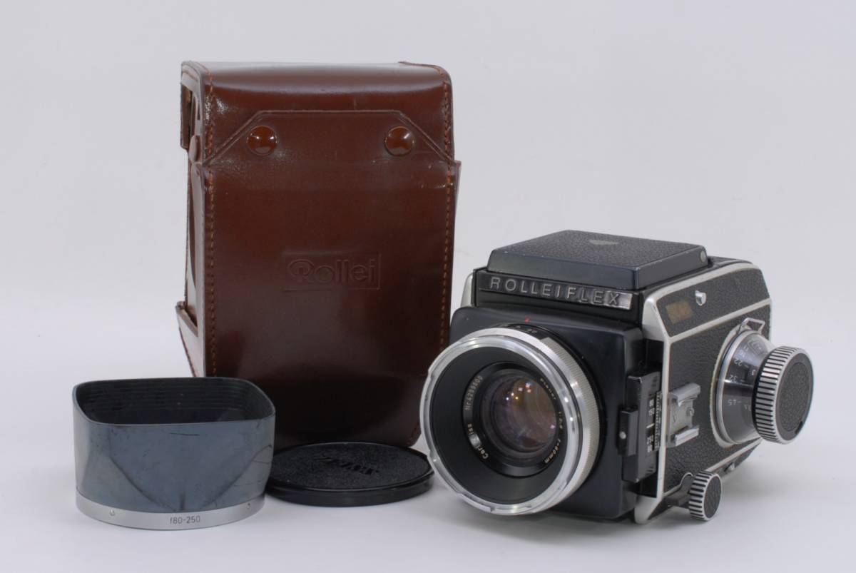1円 ローライ Rollei ROLLEIFLEX SL66 中判カメラ & Carl Zeiss Planar 80mm f2.8 レンズ 純正レザーケース・フード付き 希少品