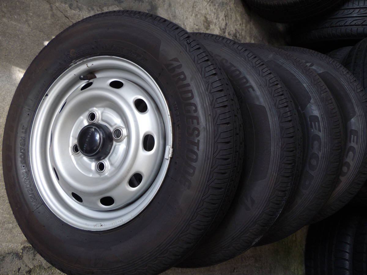 スバル サンバー 12×4J ハブ径59ミリ☆145/80R12 LT 2020年 ECOPIA