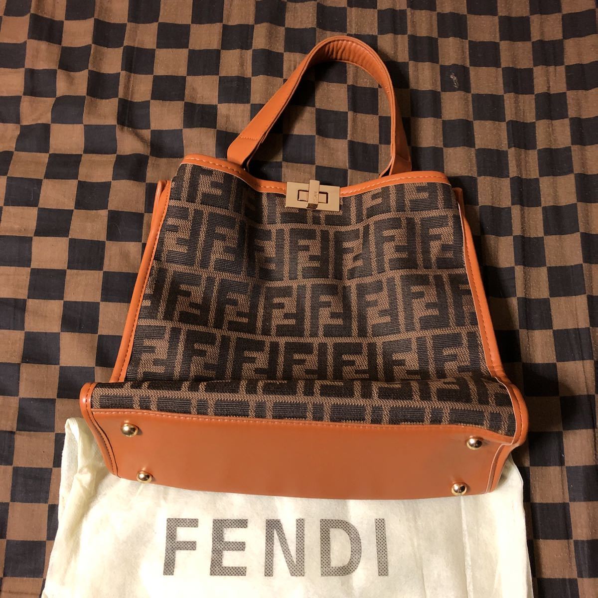 FENDI フェンディ ズッカ柄 ブラウン ハンドバッグ トートバッグ