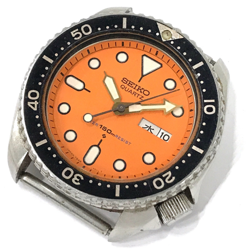 セイコー デイデイト 7548-700C クォーツ 腕時計 フェイスのみ オレンジ文字盤 未稼働品 SEIKO QN092-65