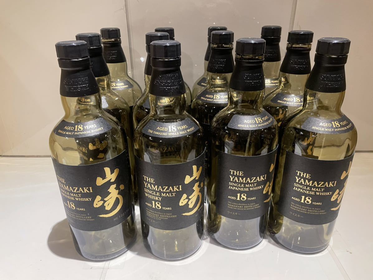空瓶のみ】 山崎18年空瓶12本セット、お酒はありません、山崎