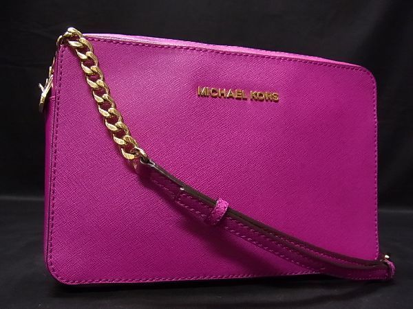 1円 □極美品□ MICHAEL KORS マイケルコース レザー G金具 チェーン 