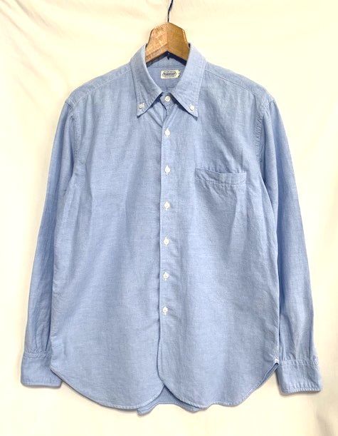 ★美品　WAREHOUSE ウェアハウス　水色 オックスフォード織 ボタンダウンシャツ 日本製 38