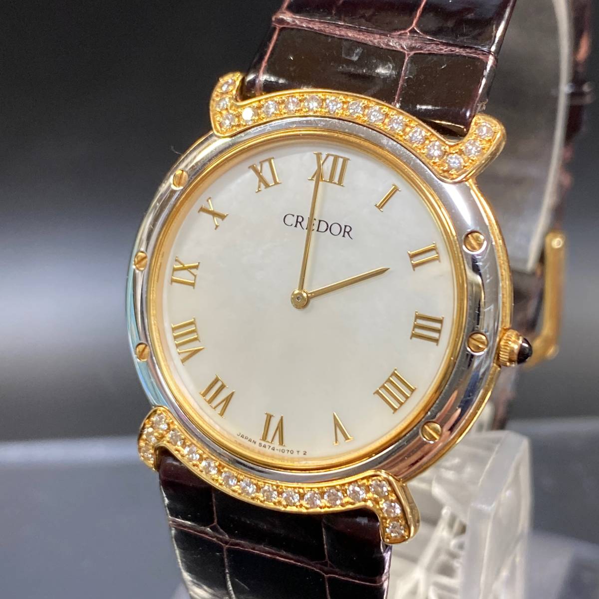 SEIKO CREDOR 5A74-0600 18KT / セイコークレドール メンズ腕時計 K18 