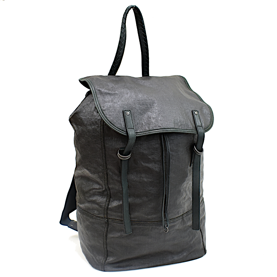 1円◆美品 BOTTEGA VENETA ボッテガヴェネタ リュックサック バックパック イタリア製 メンズ レザー ブラック◆CmolSaCsrs
