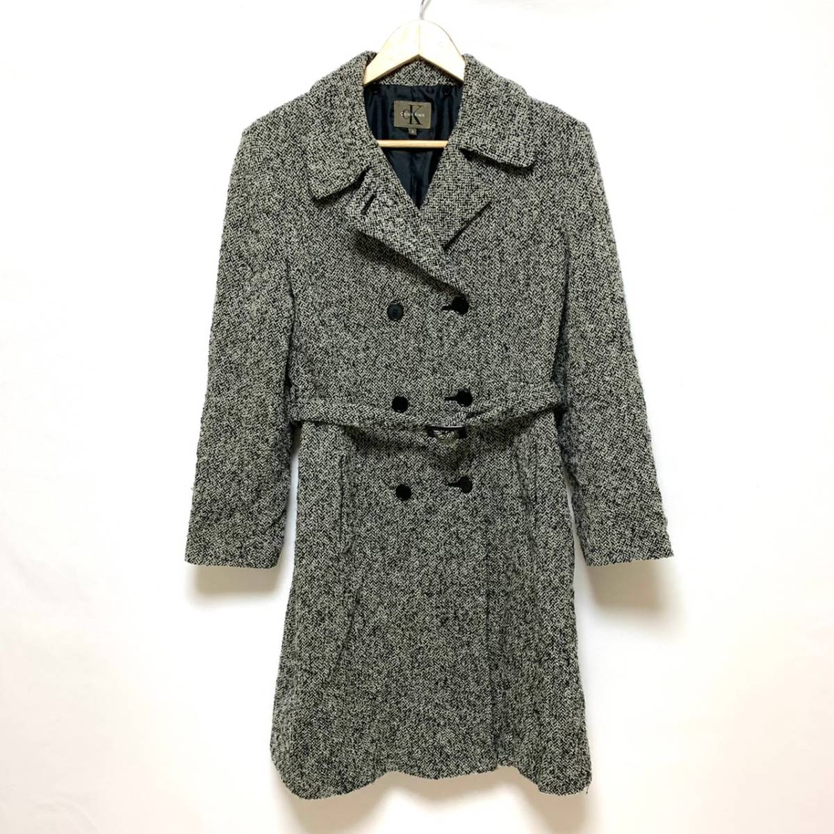 C6723◇Calvin Klein カルバンクライン◇サイズ6 M位 ツイード ダブル 