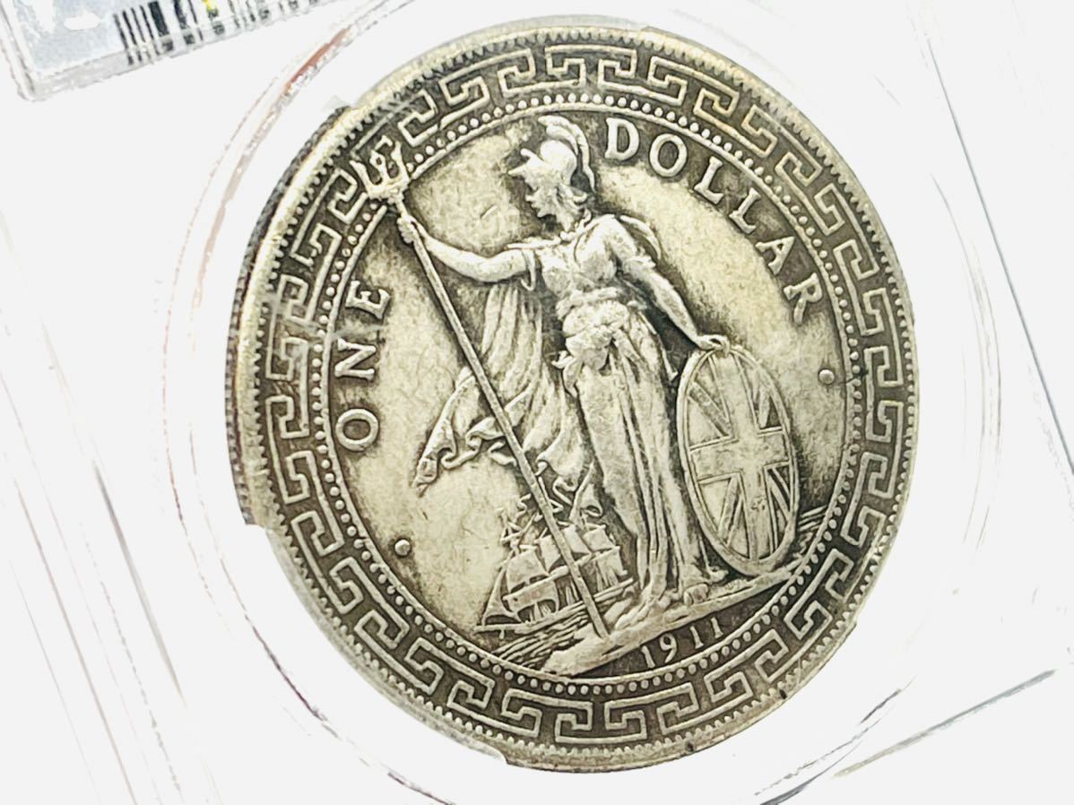 1911年 壹圓 DOLLAR 貿易銀 ONE 古銭 銀貨 イギリス 1ドル 香港