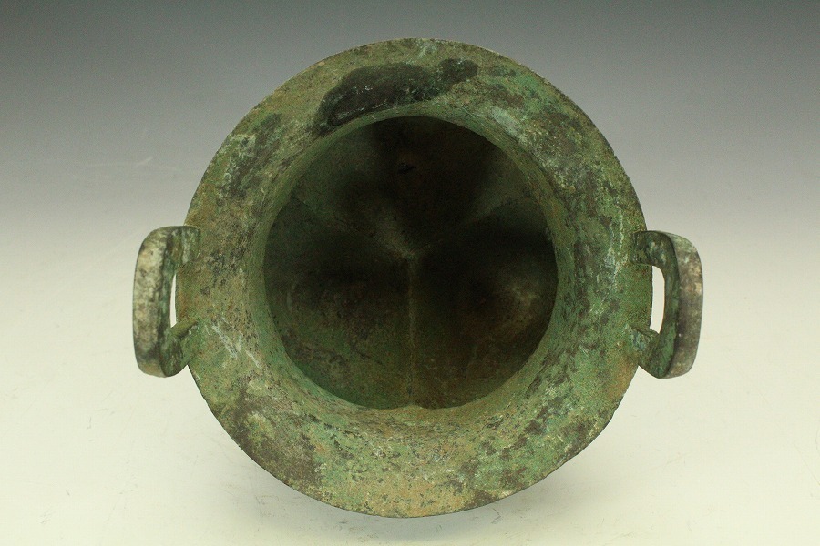 文化遺産オンライン 青銅器 中国古玩 唐物 爵 古銅 緑屋i□ 香炉 饕餮