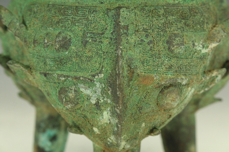 文化遺産オンライン 青銅器 中国古玩 唐物 爵 古銅 緑屋i□ 香炉 饕餮