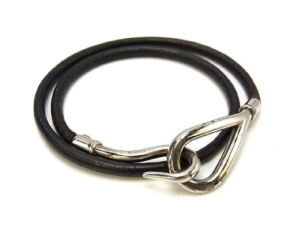 1円 HERMES エルメス ジャンボ レザー ゴールド金具 2連 ブレスレット