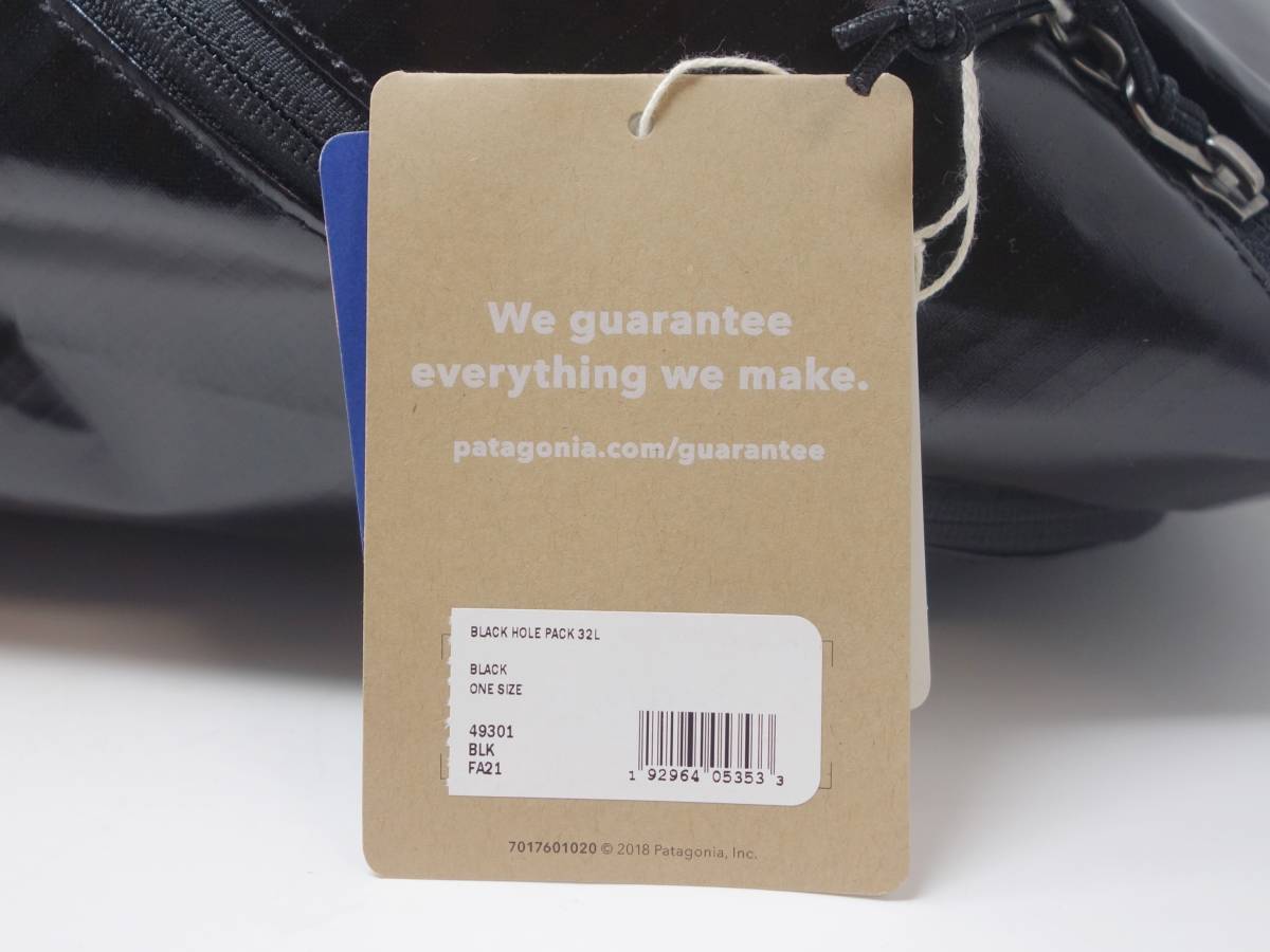 未使用 patagonia パタゴニア ブラックホール・パック 32L ブラック