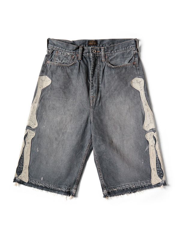 キャピタル KAPITAL BONE ボーン デニム ショートパンツ BLK サイズ32
