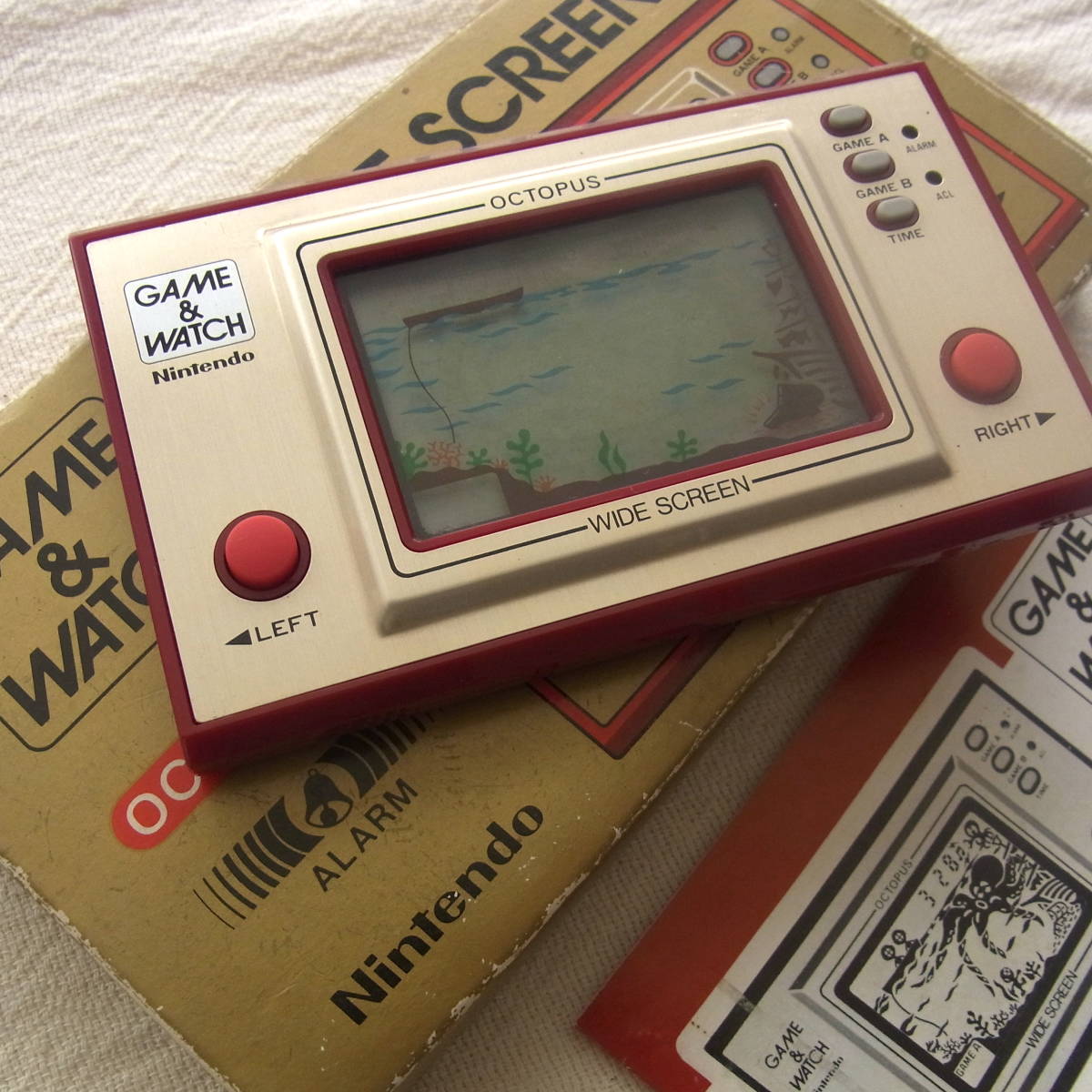 任天堂 ゲーム＆ウオッチ オクトパス OCTOPUS　WIDE SCREEN 動作OK!!任天堂【ゲームウォッチ】オクトパス／OCTOPUS／WIDE SCREEN