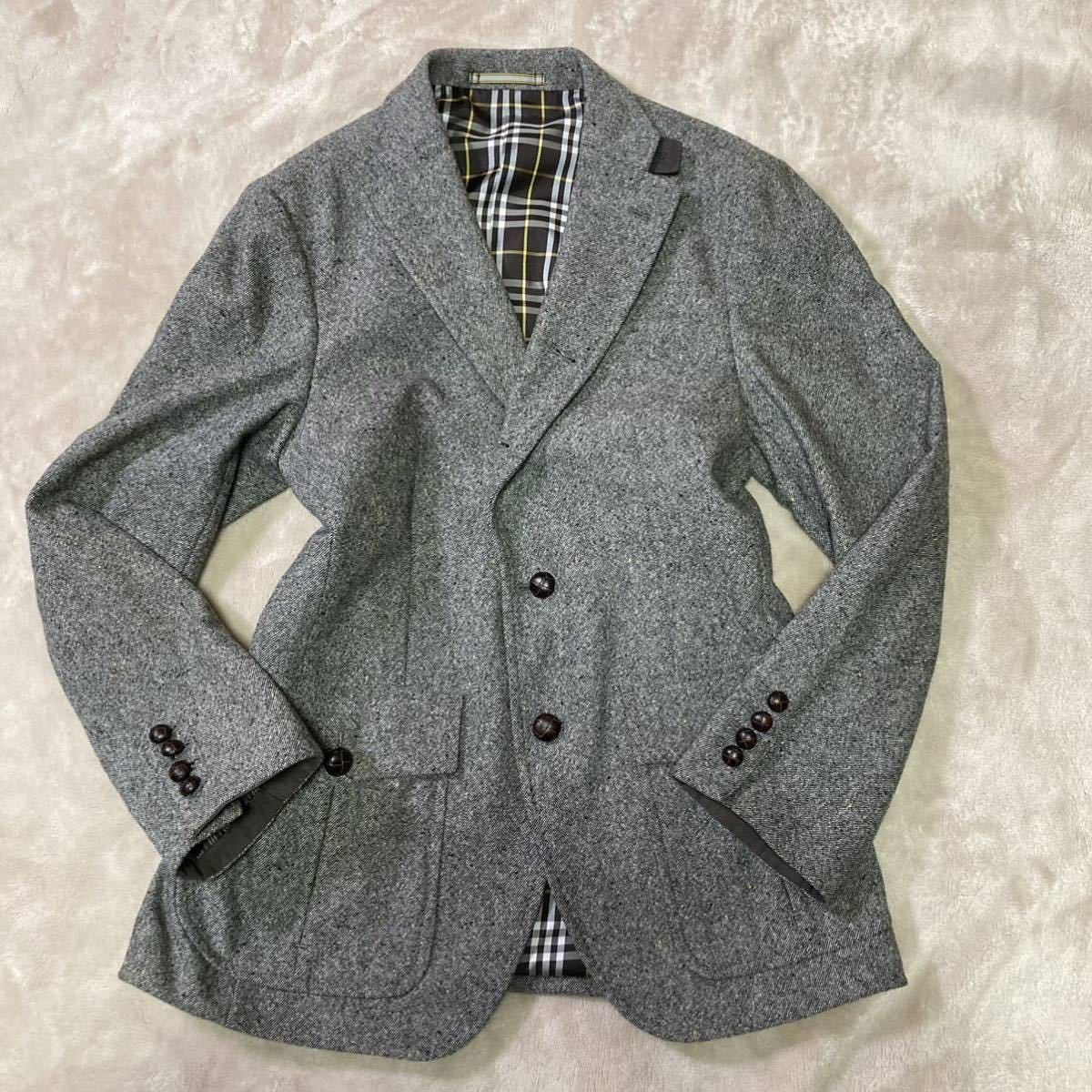 ☆極美品☆極上ウール×メランジツイードジャケット ☆バーバリー 