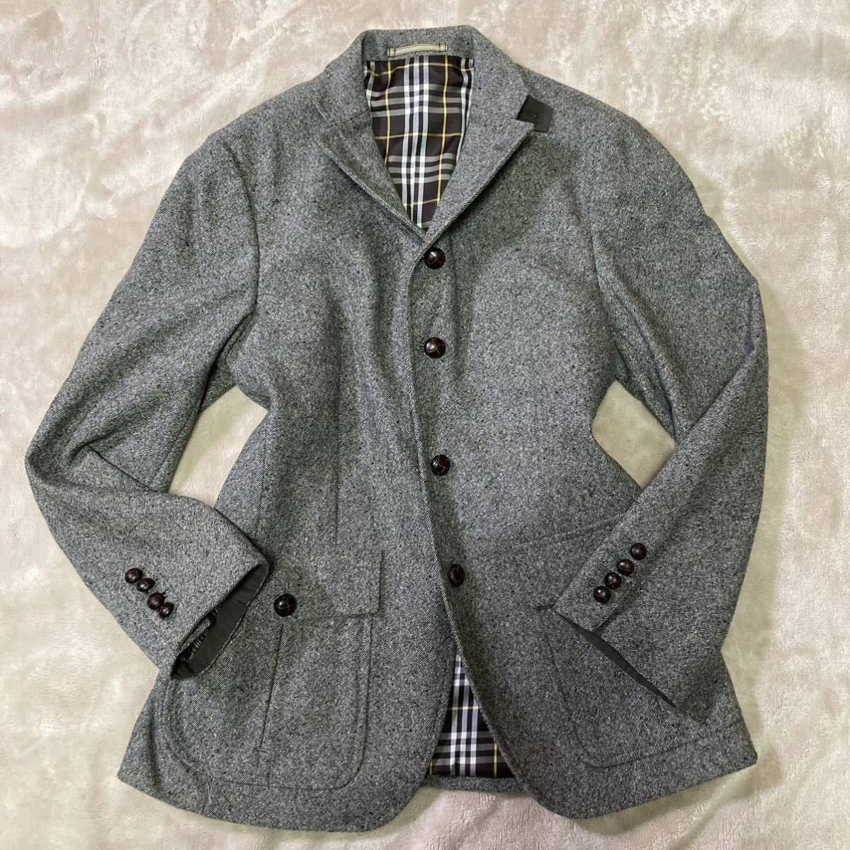 ☆極美品☆極上ウール×メランジツイードジャケット ☆バーバリー 