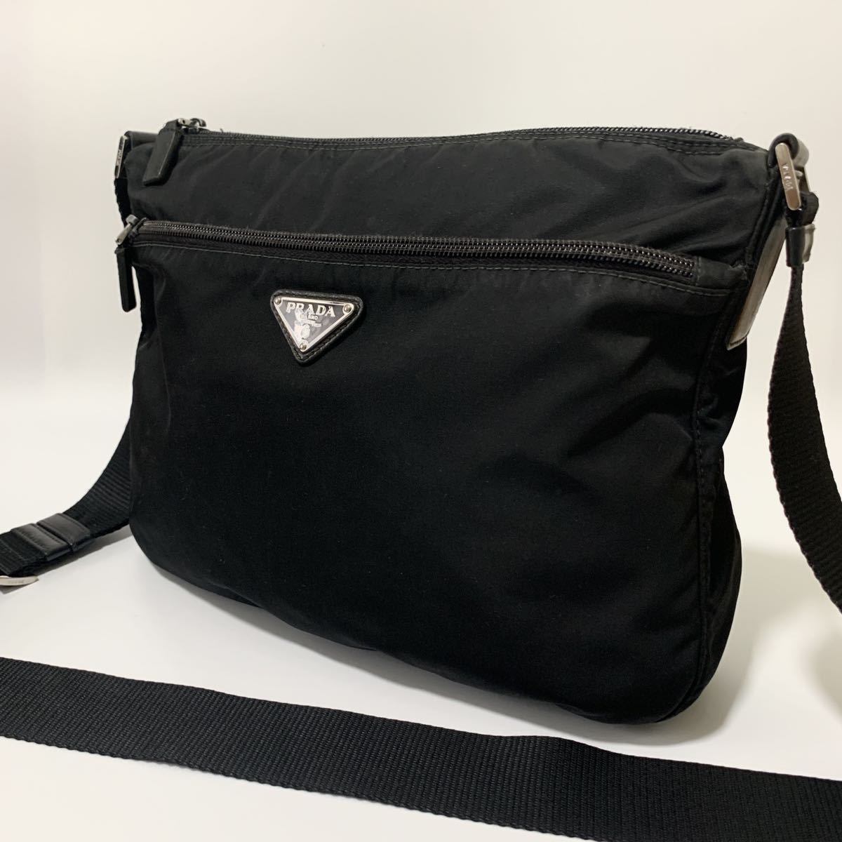 1スタ】Prada プラダ ナイロン レザー ナイロンショルダーバッグ 