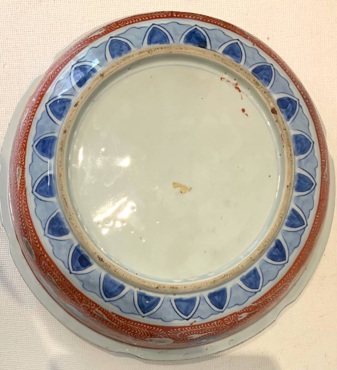コレクション特別出品】希少 古美術品「 金彩人物文伊万里大深鉢」 約幅:
