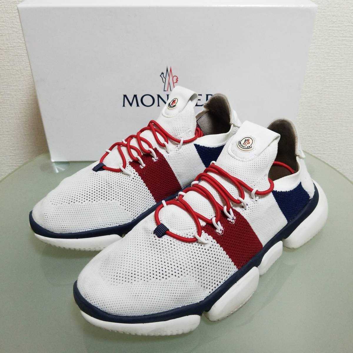 MONCLER モンクレール スニーカー 41 約26㎝ ホワイト レッド ブルー 