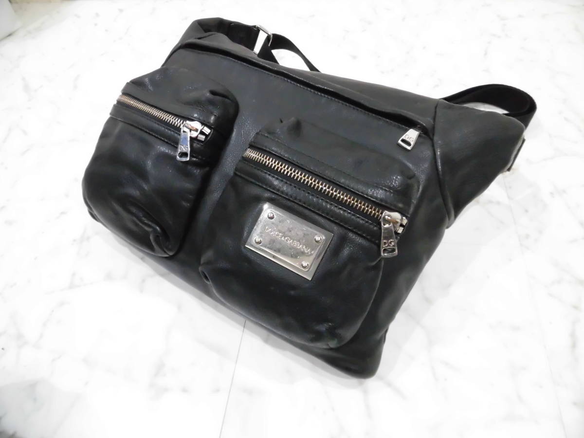 DOLCE&GABBANA レザーショルダーバッグ ドルチェ＆ガッバーナ ドルガバ 
