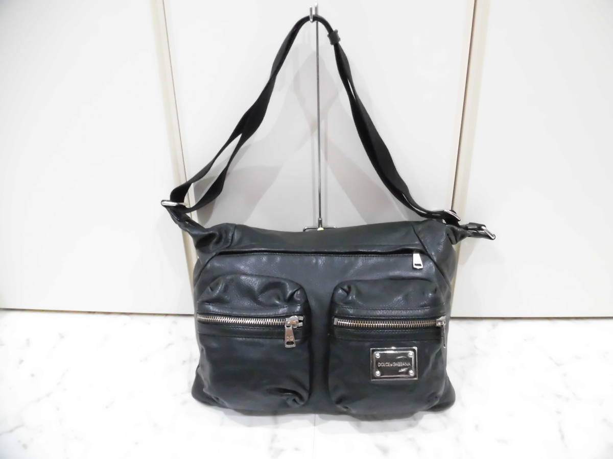 DOLCE&GABBANA レザーショルダーバッグ ドルチェ＆ガッバーナ ドルガバ 