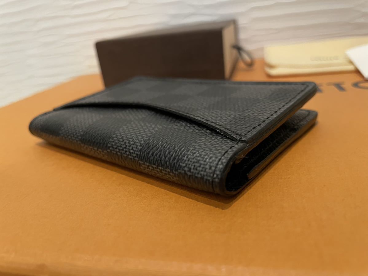 美品】LOUIS VUITTON N63143 ダミエグラフィット ドゥポッシュ カード