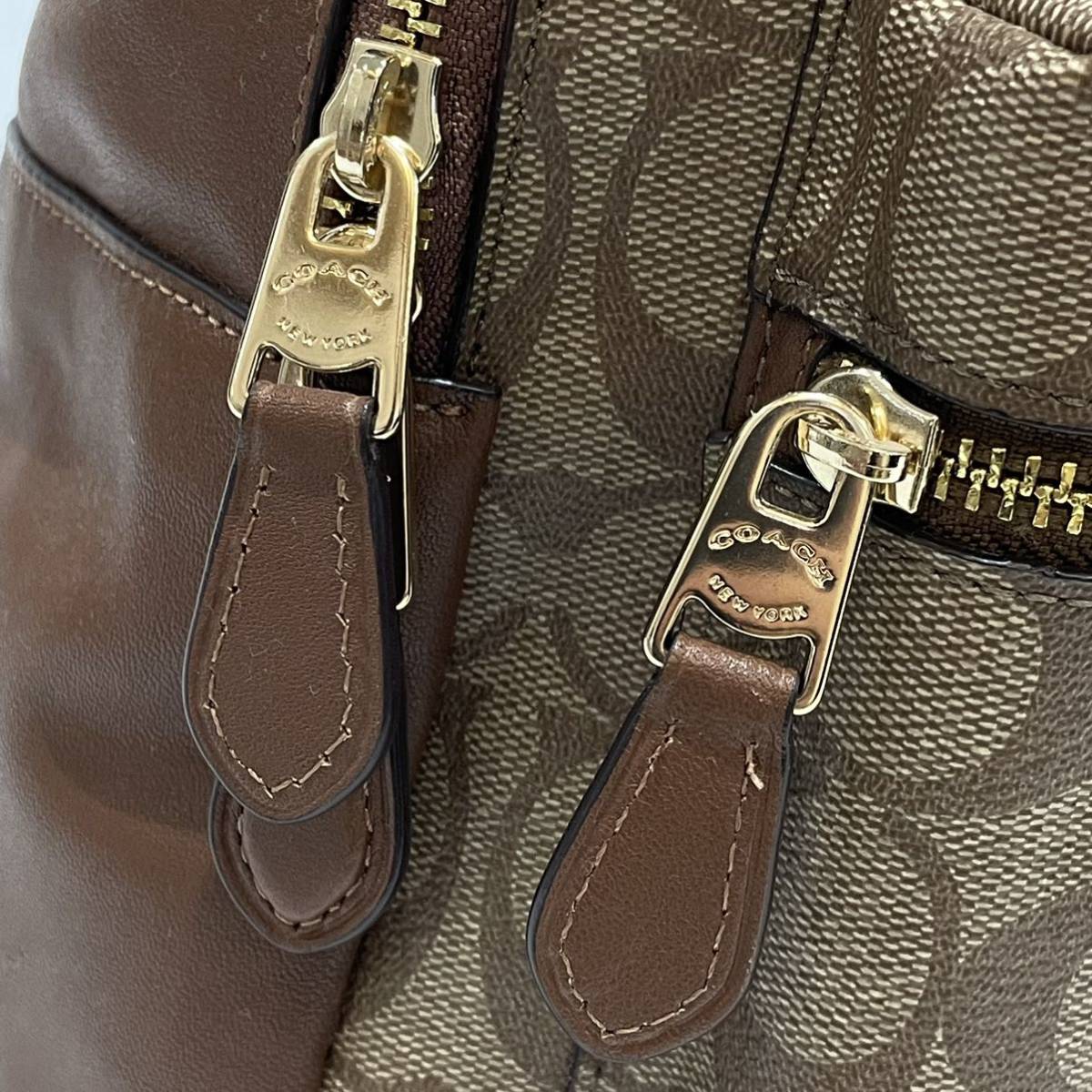 極美品!!COACH コーチ ミニ リュックサック「F32200」 ブラウン 