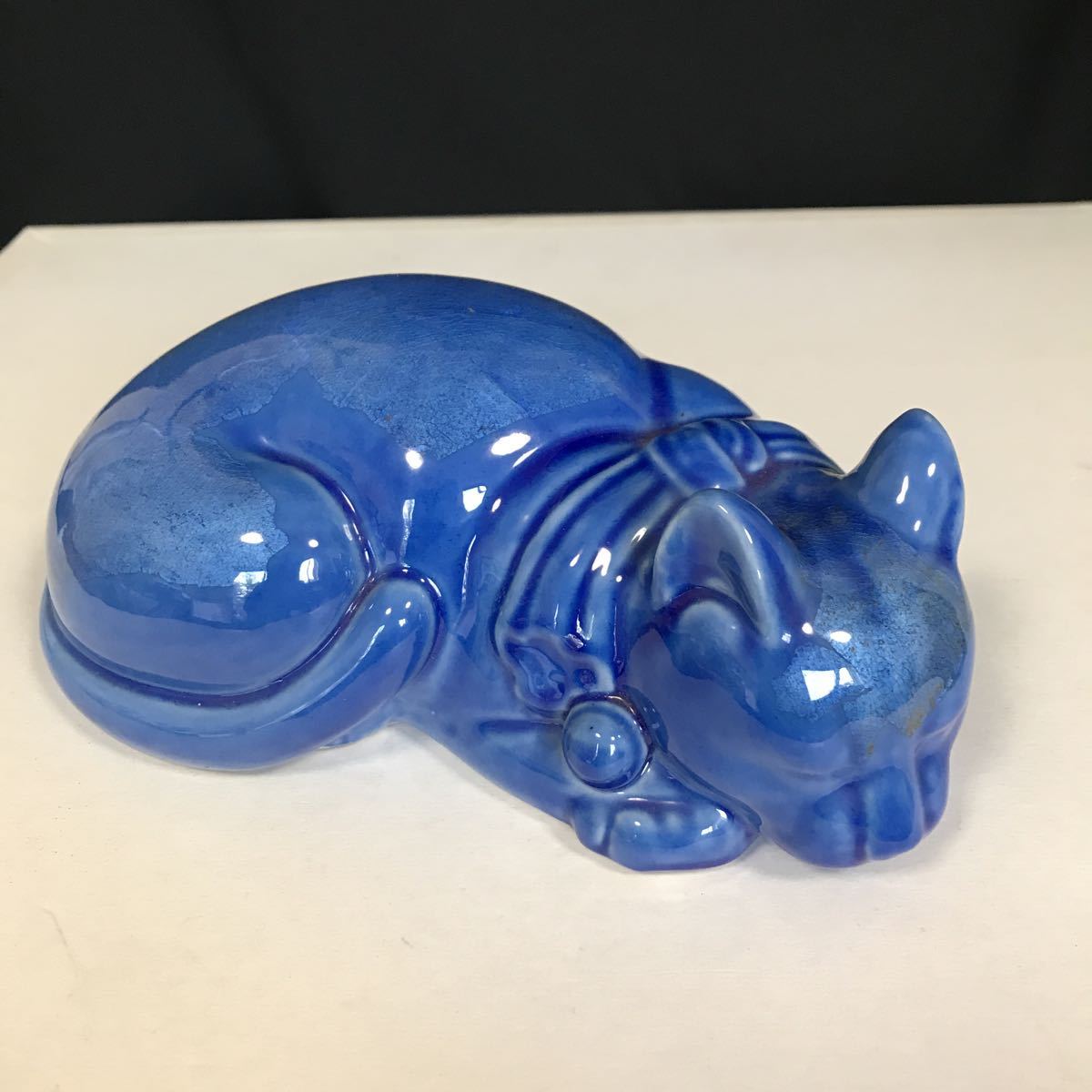 【赤字超特価，限定セール】 九谷焼 玉浪作 眠り猫 管理K261 コバルトブルー 釉裏銀彩(その他)｜売買されたオークション情報、yahooの商品情報をアーカイブ公開 - オークファン 九谷