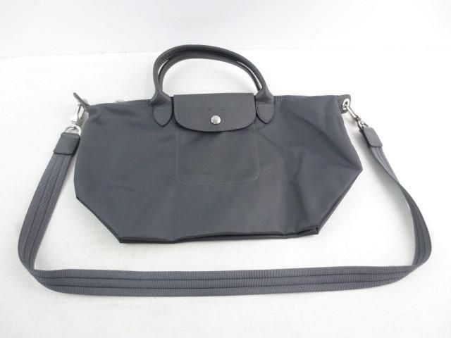 良品 ロンシャン LONGCHAMP バッグ 2WAY ハンド ショルダー チャコール レディース