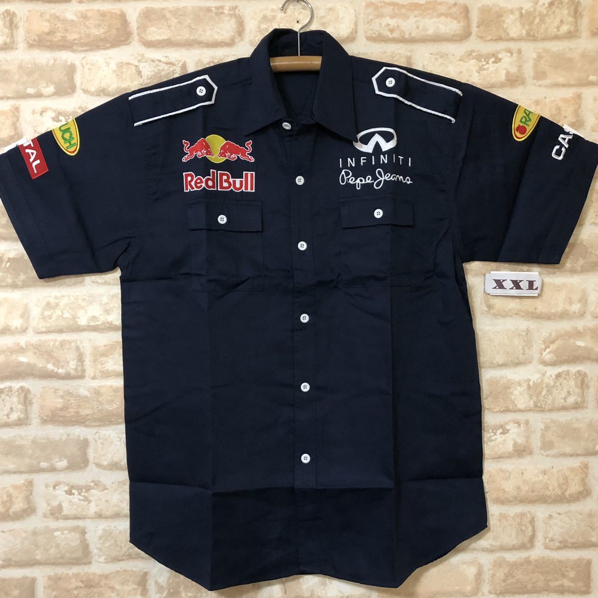 ピットシャツ XXLサイズ ネイビー レッドブル REDBULL ワークシャツ 