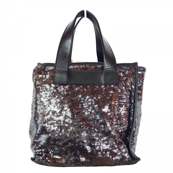 フルラ FURLA ハンドバッグ - スパンコール×レザー 黒 バッグ