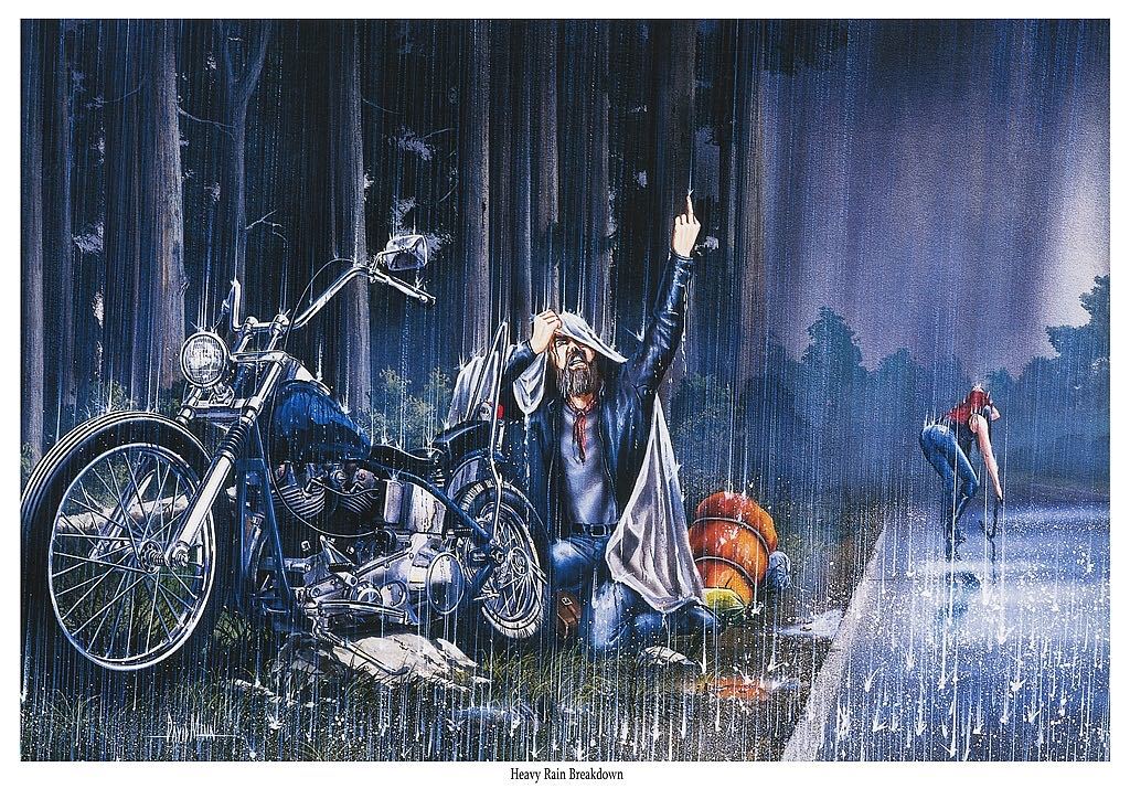 David Mann ポスター 207『Heavy Rain Breakdown』☆ハーレー