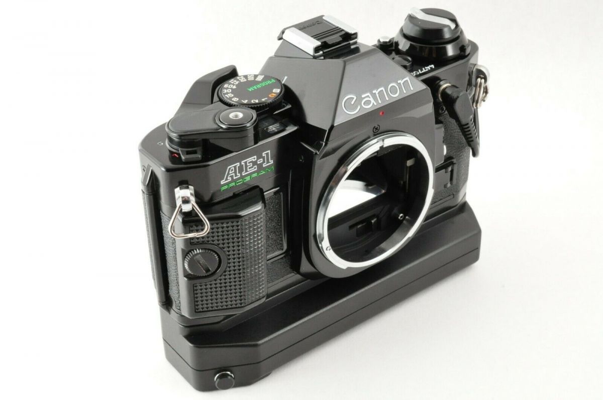 キャノンAE-1、データバック、パワーワインダー キャノン Canon AE-1 Program 黒 + POWER WINDER A2 +データバック A