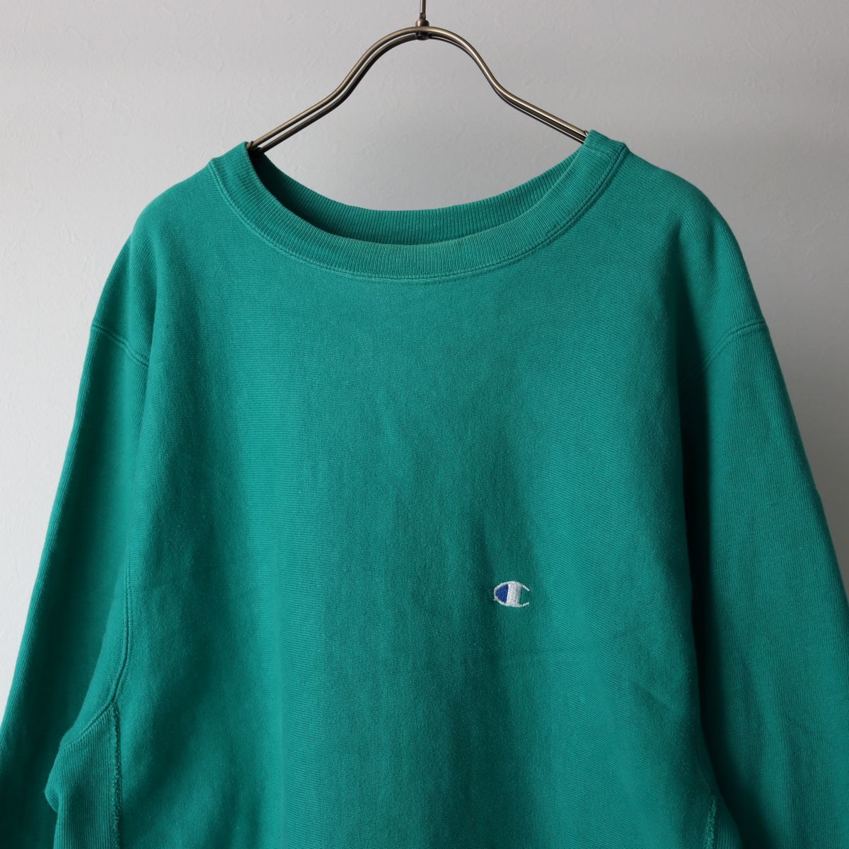 80s アメリカ製 チャンピオン リバースウィーブ グリーン ワンポイント 刺繍ロゴ L / 80s Champion reverse weave ヴィンテージ トリコタグ リバースウィーブ 80s チャンピオン 完全目なし フーディ 90s