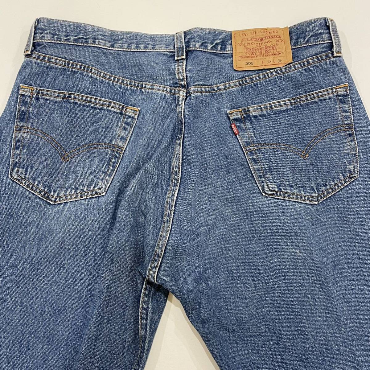 90s “Levis 501” W33 damage denim pants made in usa 90年代 96年製 