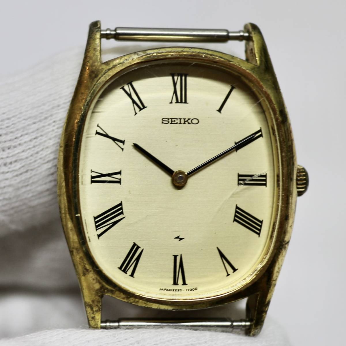SEIKO セイコー シャリオ 2220-7260 ブラウン ゴールド リネン