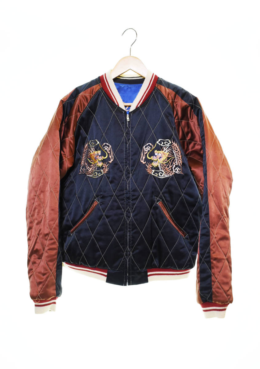正規品新品 TAILOR東洋 スカジャン リバーシブル 虎 龍 ブルー グレー