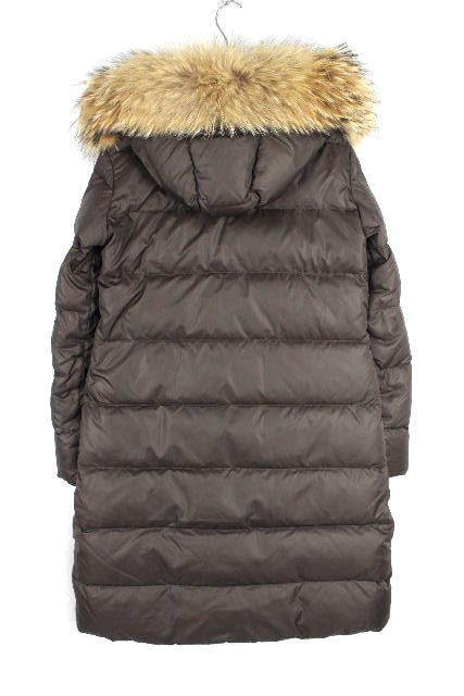 モンクレール ［ MONCLER ］ ファー ロングダウンコート ブラウン