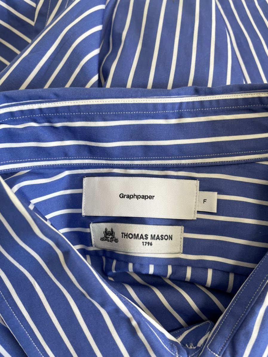 Graphpaper L'ECHOPPE 別注 THOMAS MASON Regular Collar Shirt ブルー