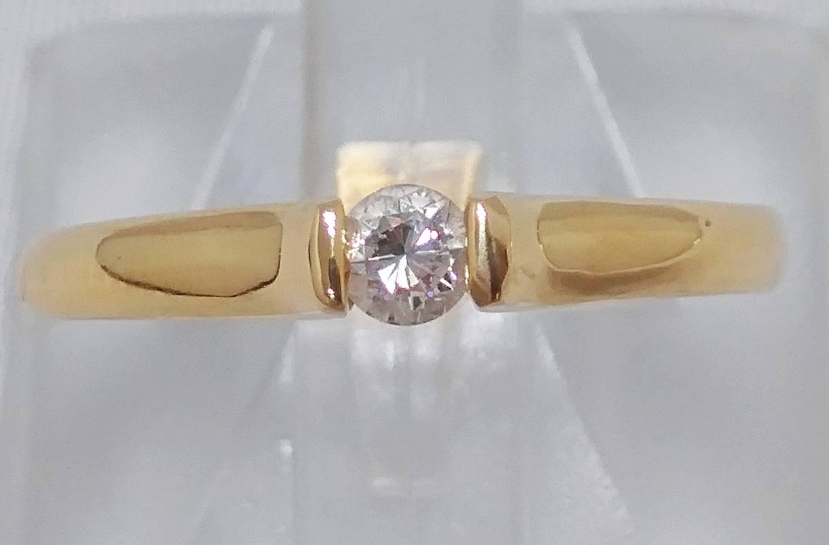 K18 約11号 ＃11 ダイヤ0.1ct 総重量約1.4g 指輪 リング 18