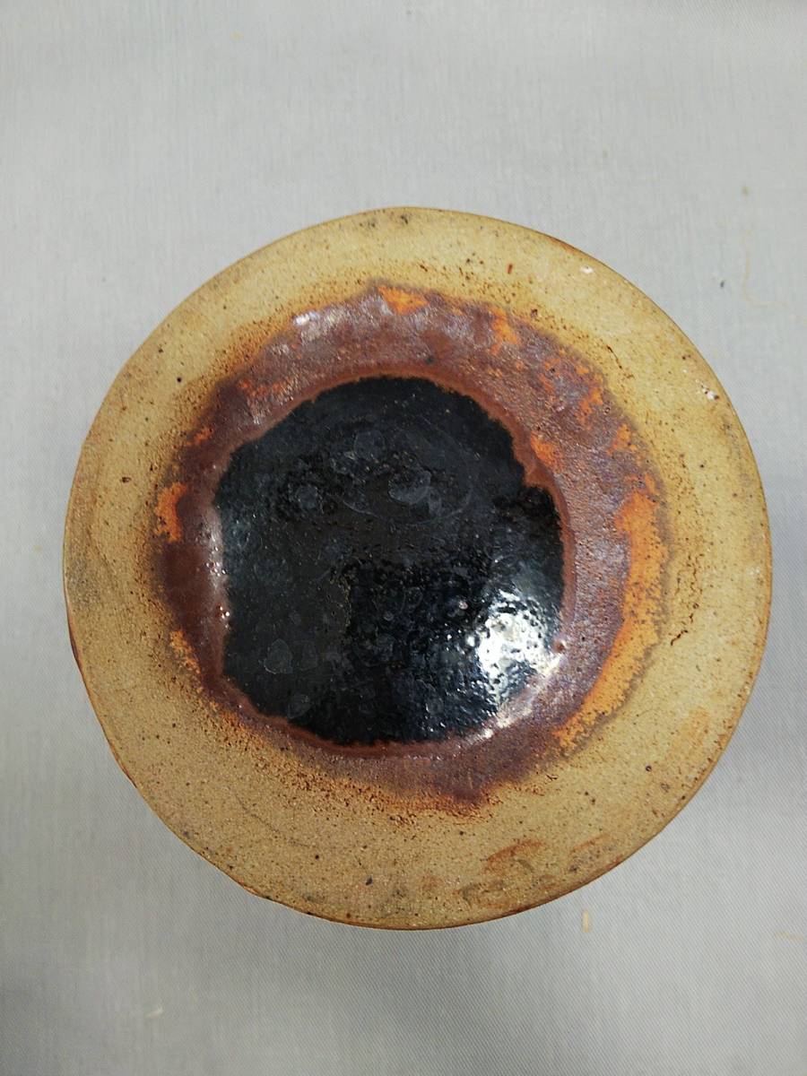 4438 益子窯 木村一郎 造 三彩壷 高さ19.7cm 陶印有 共箱 送料無料