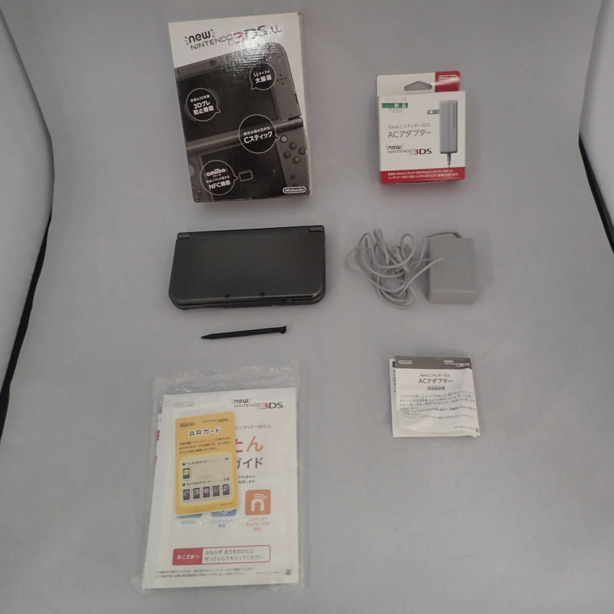 Newニンテンドー3DSLL 本体 メタリックブラック ACアダプター セット