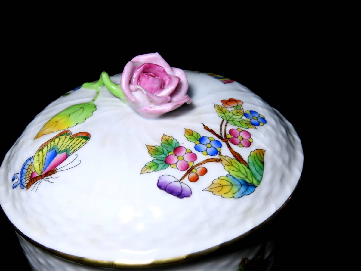 ⁄ シュガーポット オールドノリタケの美しい陶磁器、手描きのお花が
