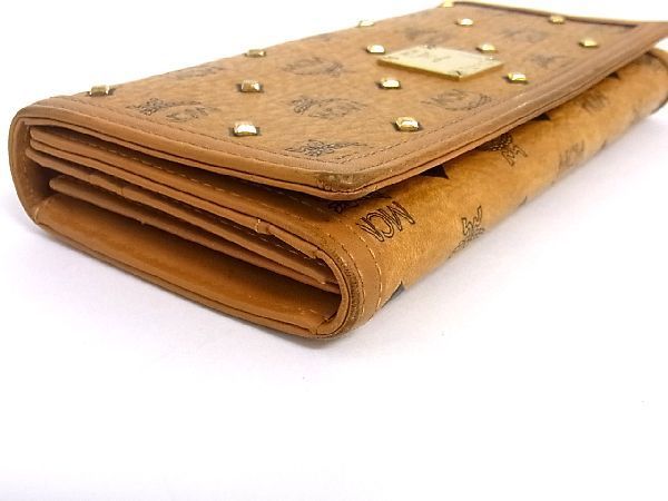 1円 MCM エムシーエム モノグラム ヴィセトス柄 レザー G金具 スタッズ 